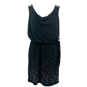 White House Black Market Rhinestone Blouson Dress Black Small